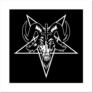 Black metal goat pentagram Posters and Art